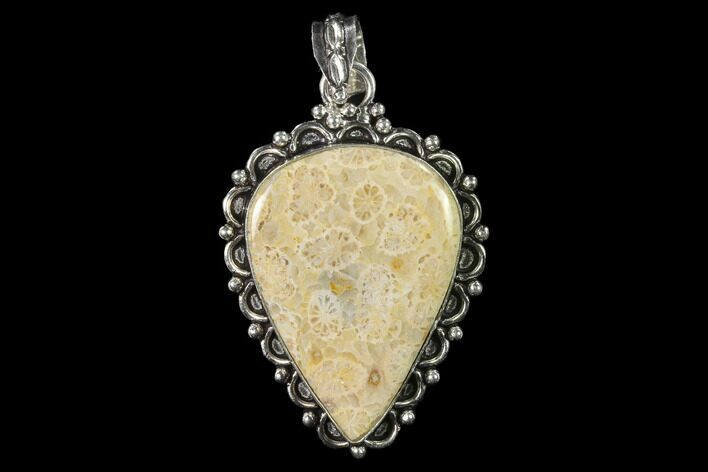 Million Year Old Fossil Coral Pendant - Indonesia #143681